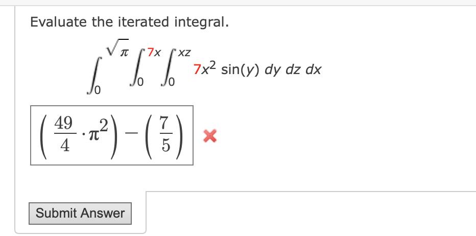 Solved Evaluate The Iterated Integral Va X Sin Y Dy Dz Chegg