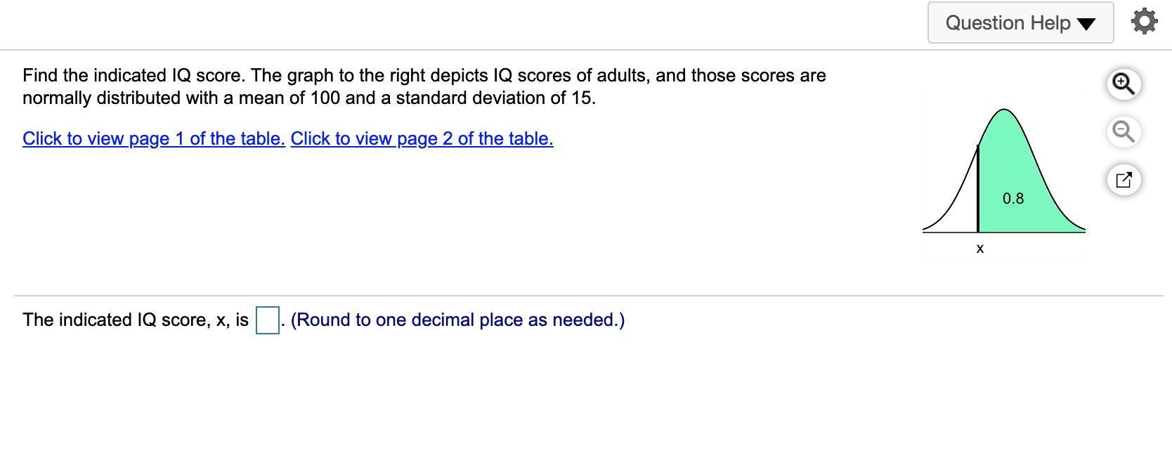 Solved Question Help Find The Indicated Iq Score The Graph Chegg