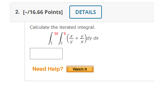 Solved Points Details Calculate The Iterated Chegg