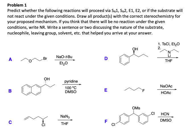 Solved Problem 1 Predict Whether The Following Reactions Chegg