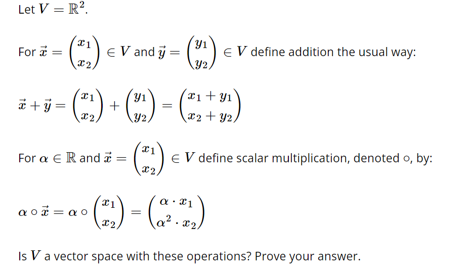 Solved Let V R2 For X X1x2 V And Y Y1y2 V Define Chegg