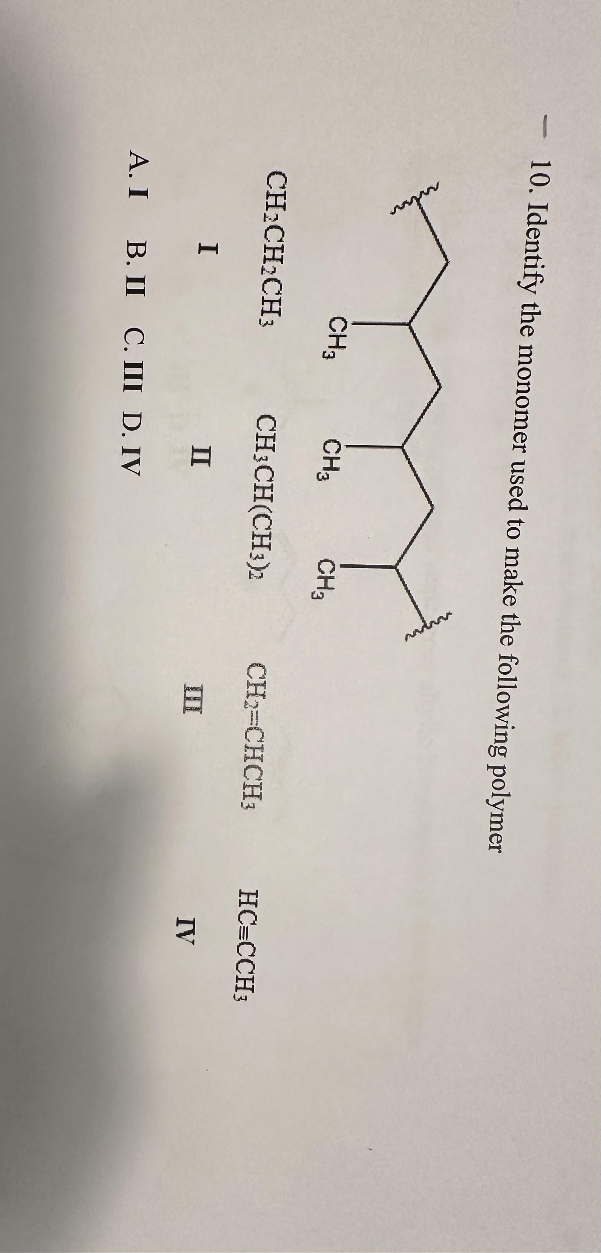 Solved Identify The Monomer Used To Make The Following Chegg