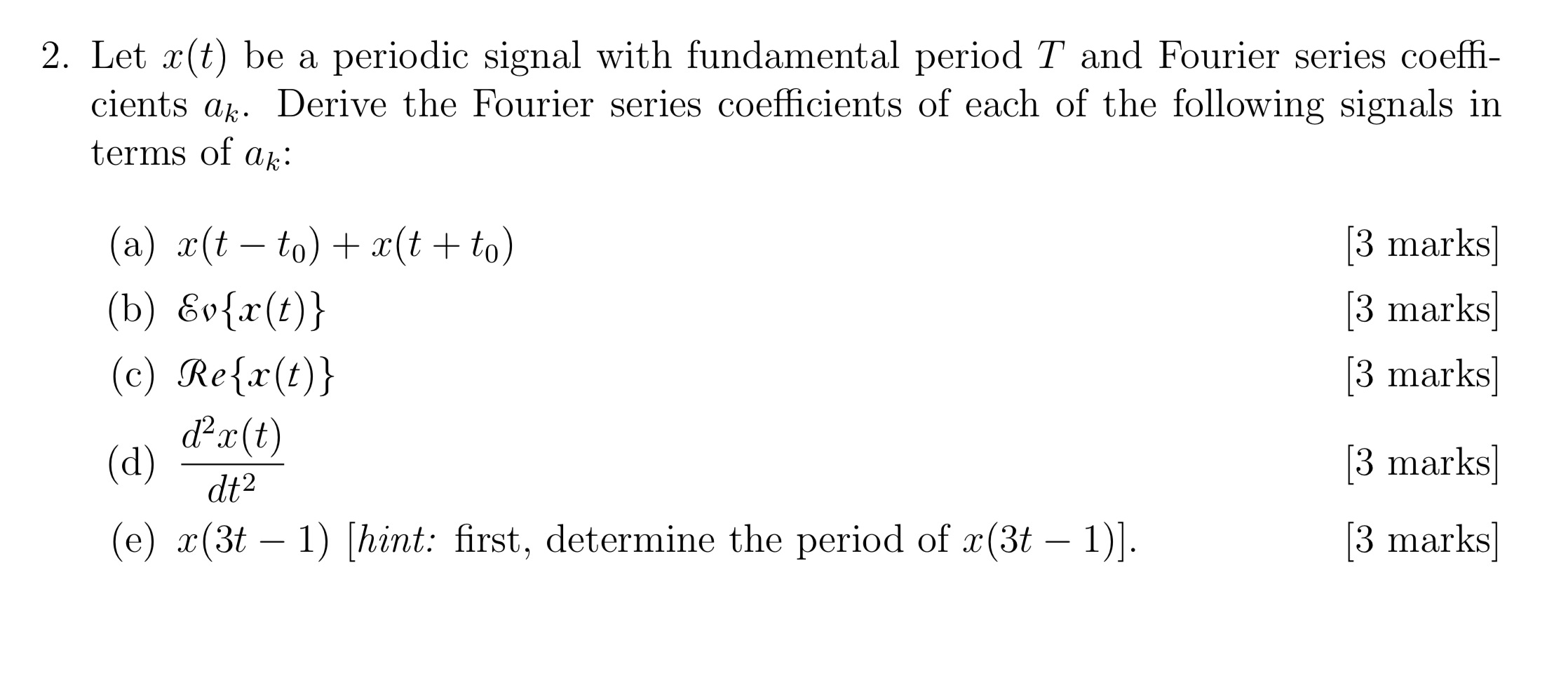 Solved Let X T Be A Periodic Signal With Fundamental Chegg