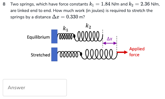 Solved Two Springs Which Have Force Constants K N M Chegg