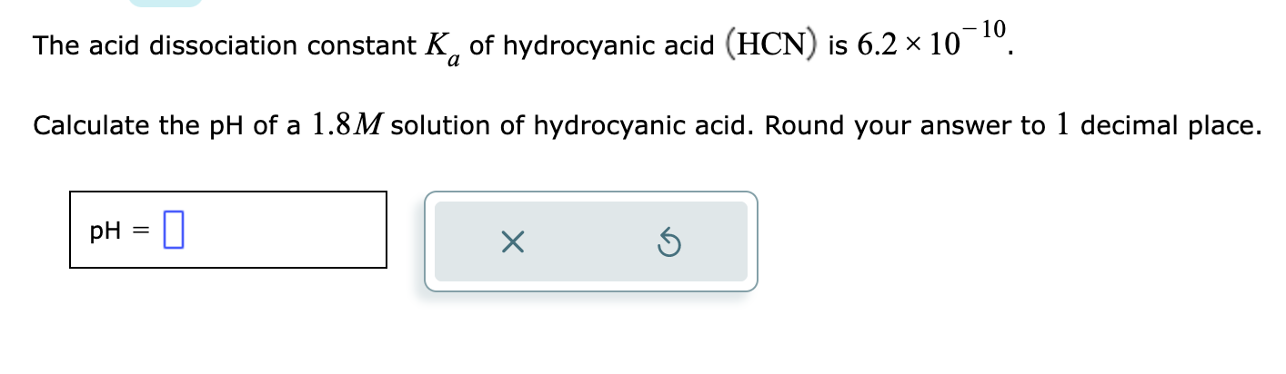 Solved The Acid Dissociation Constant Ka Of Hydrocyanic Acid Chegg