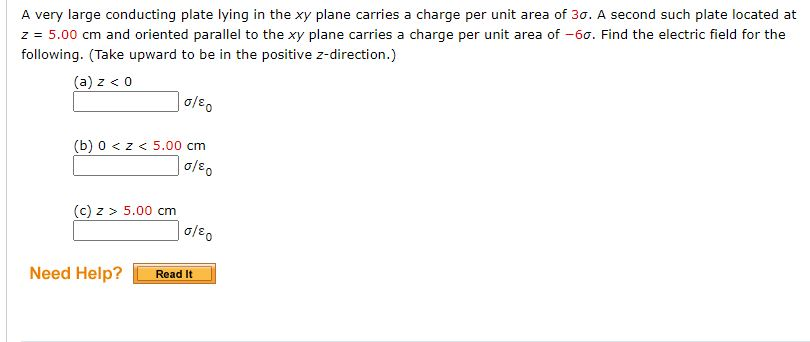 Solved A Very Large Conducting Plate Lying In The Xy Plane Chegg