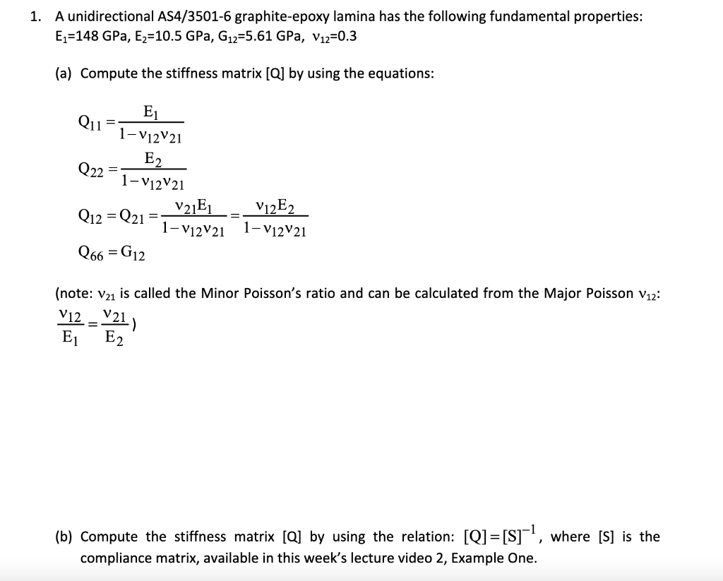 Solved A Unidirectional As Graphite Epoxy Lamina Chegg