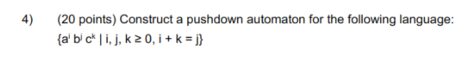 Solved Construct A Pushdown Automaton For The Following Chegg