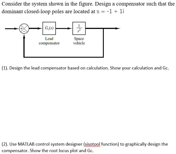 Solved Consider The System Shown In The Figure Design A Chegg