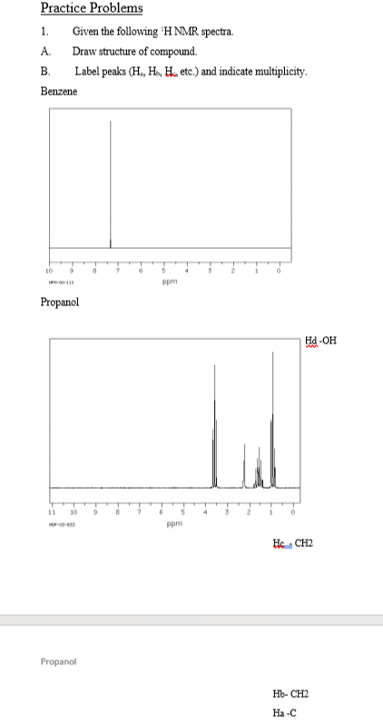 Solved Practice Problems 1 Given The Following H NMR Chegg