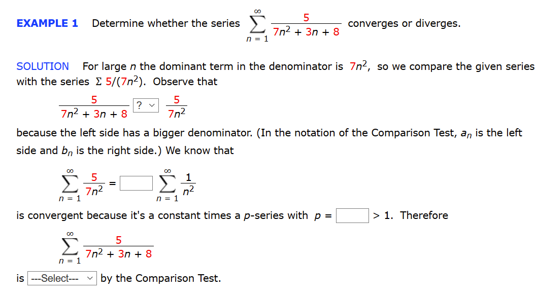 Solved Example Determine Whether The Series Chegg