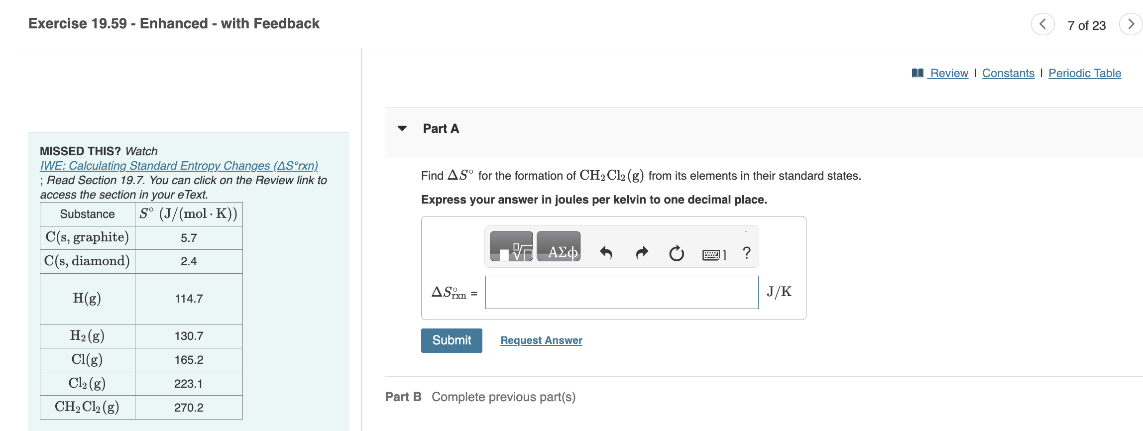 Solved Exercise 19 59 Enhanced With Feedback Part A Chegg