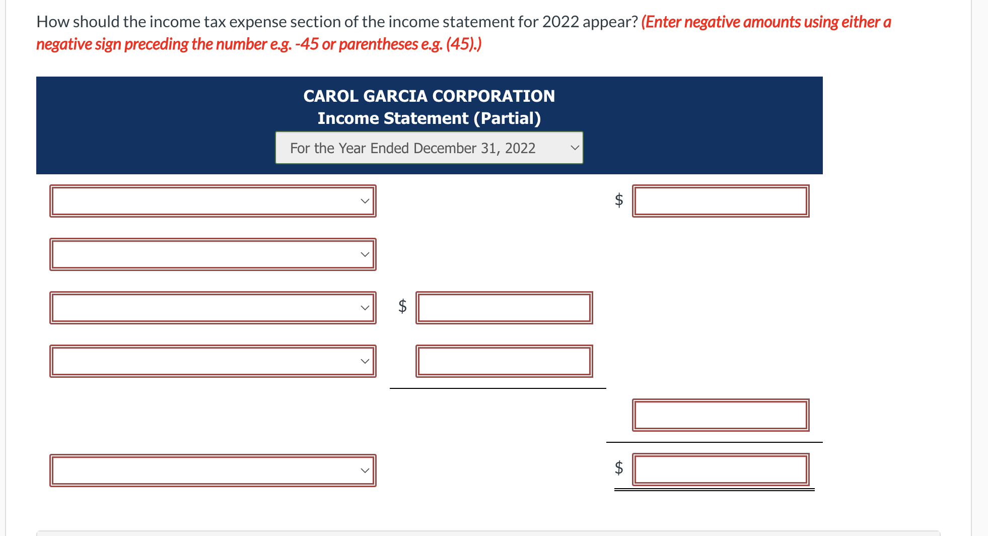 Solved Carol Garcia Corporation Has Pretax Financial Income Chegg