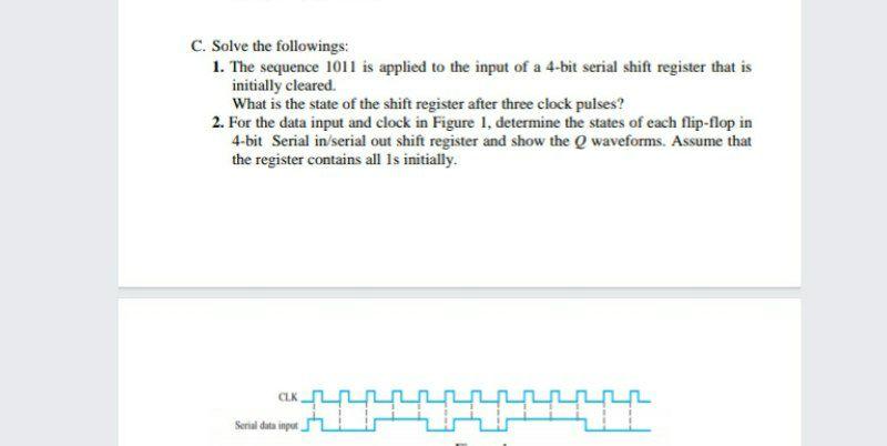 Solved C Solve The Followings 1 The Sequence 1011 Is Chegg