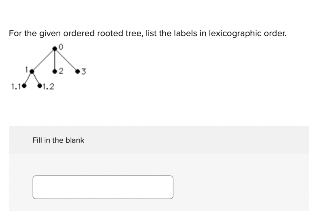 Solved For The Given Ordered Rooted Tree List The Labels In Chegg