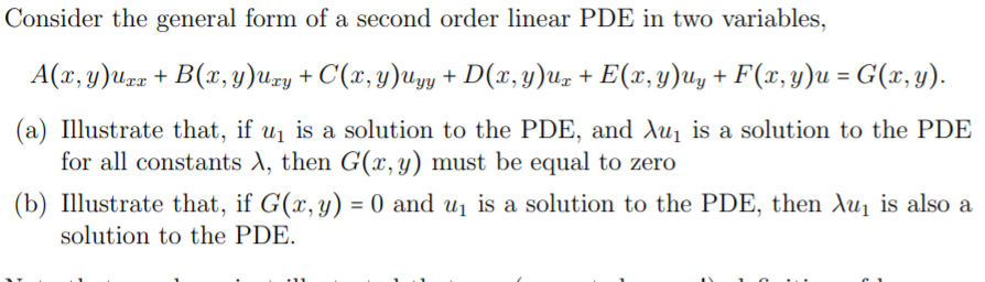 Solved Consider The General Form Of A Second Order Linear Chegg