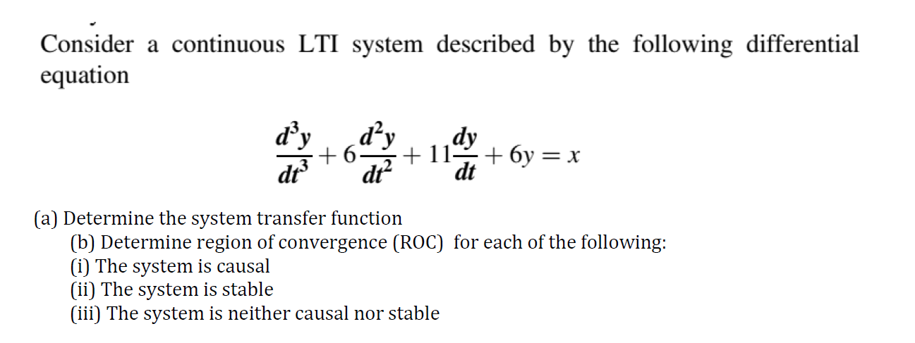 Solved Consider A Continuous LTI System Described By Th