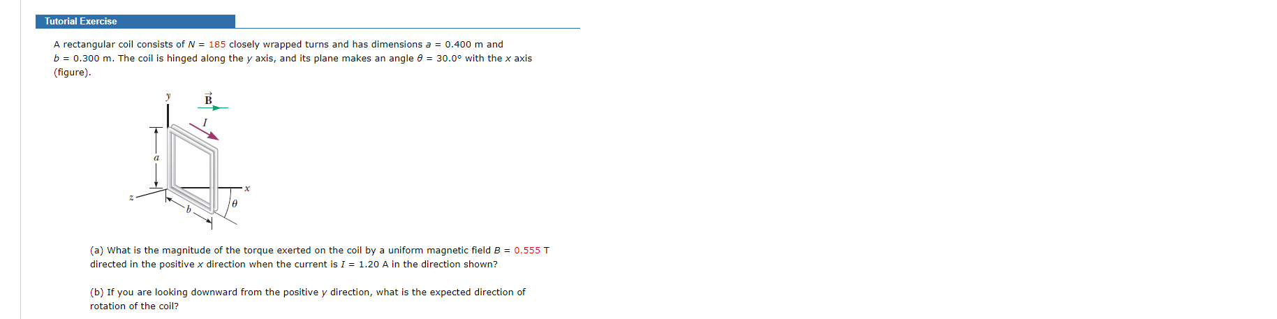 Solved Tutorial Exercise A Rectangular Coil Consists Of N Chegg