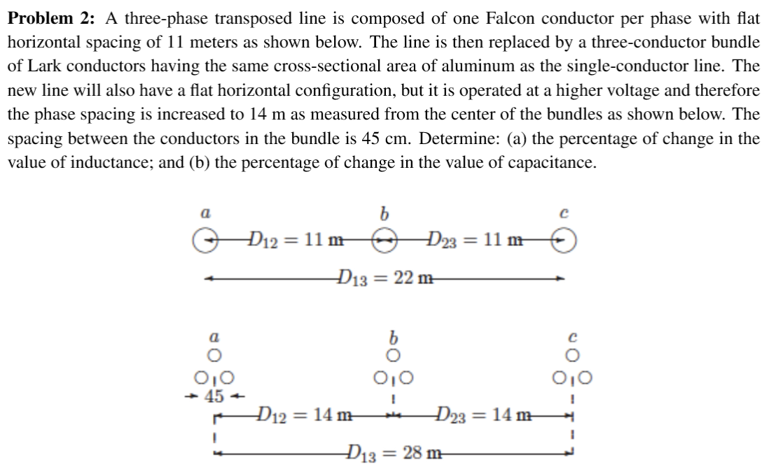 Solved Problem 2 A Three Phase Transposed Line Is Composed Chegg