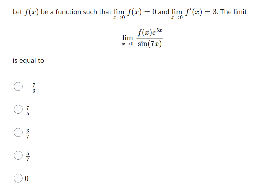 Solved Let F X Be A Function Such That Limx0f X 0 And Chegg