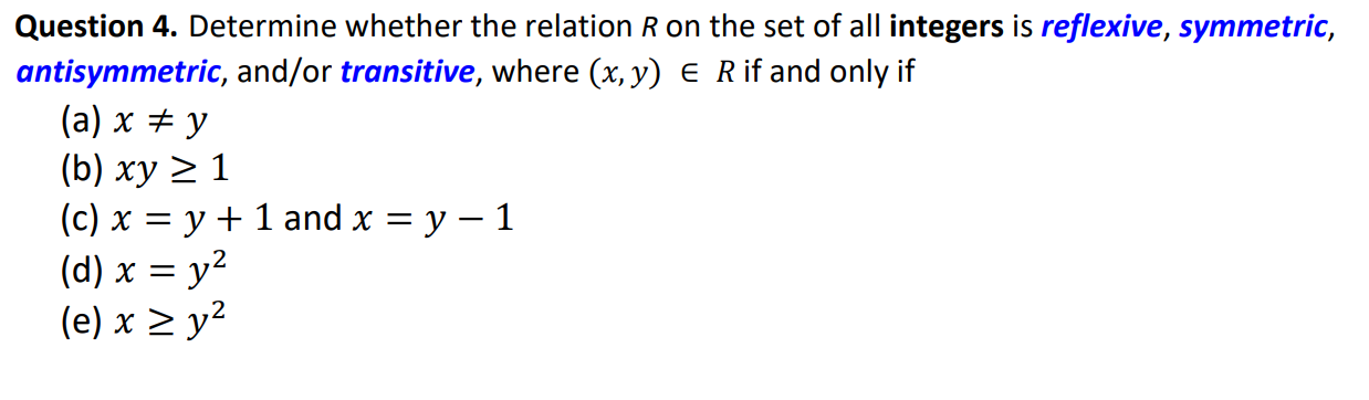 Solved Determine Whether The Relation R On The Set Of All Chegg