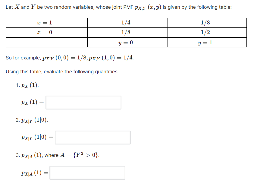 Solved Let X And Y Be Two Random Variables Whose Joint Pmf Chegg