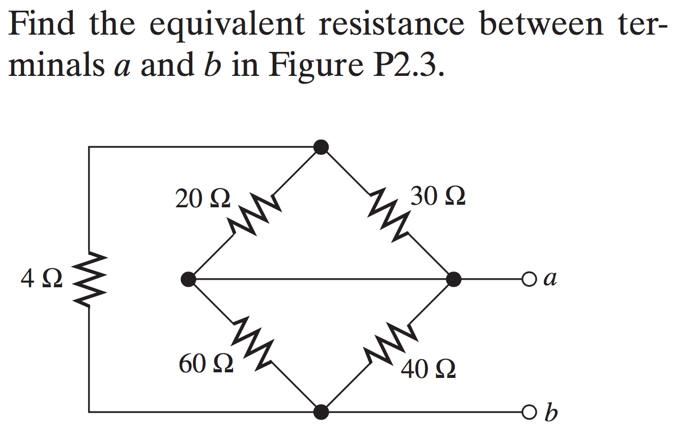 Solved Find The Equivalent Resistance Between Ter Minals A Chegg