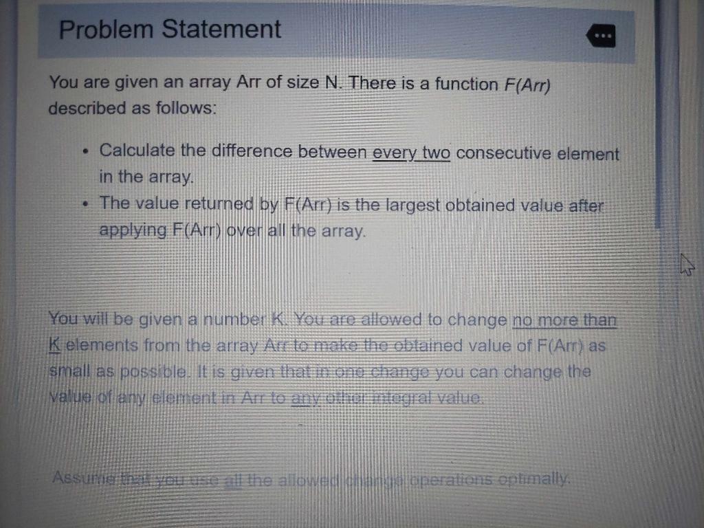 Solved Problem Statement You Are Given An Array Arr Of Size Chegg