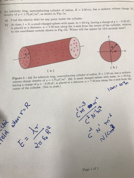 Solved An Infinitely Long Nonconducting Cylinder Of Chegg