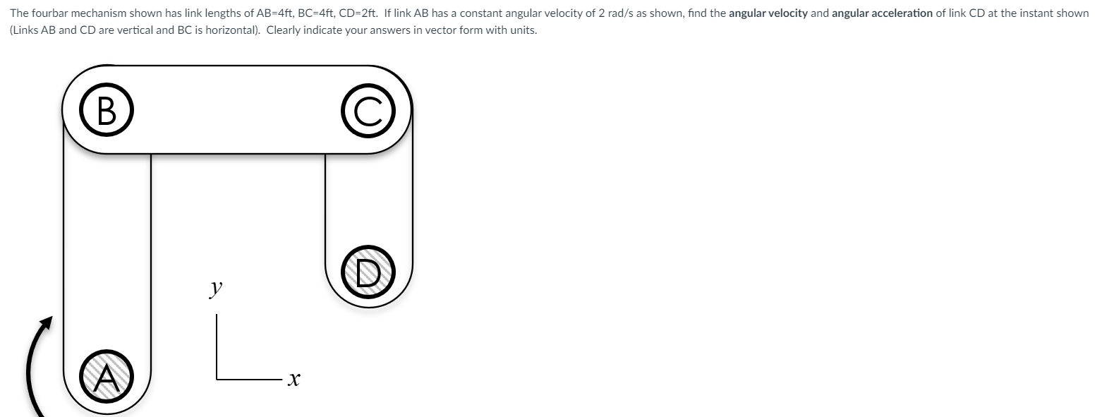 Solved The Fourbar Mechanism Shown Has Link Lengths Of Chegg