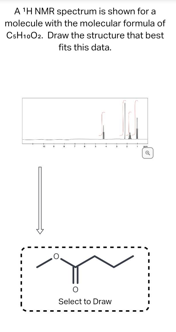 Solved A H Nmr Spectrum Is Shown For A Molecule With The Chegg