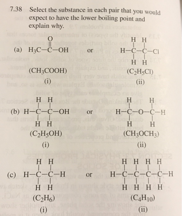 Solved Select The Substance In Each Pair That You Would Chegg