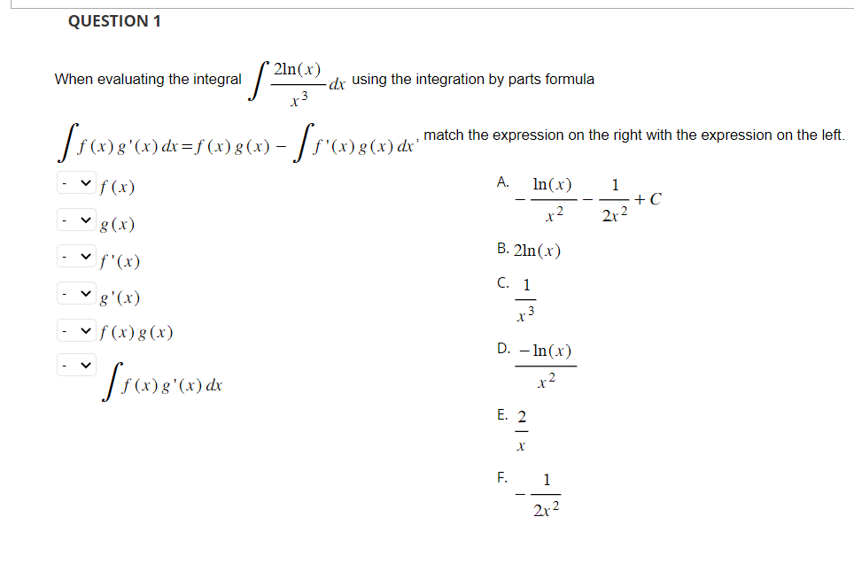 Solved When Evaluating The Integral X32ln X Dx Using The Chegg