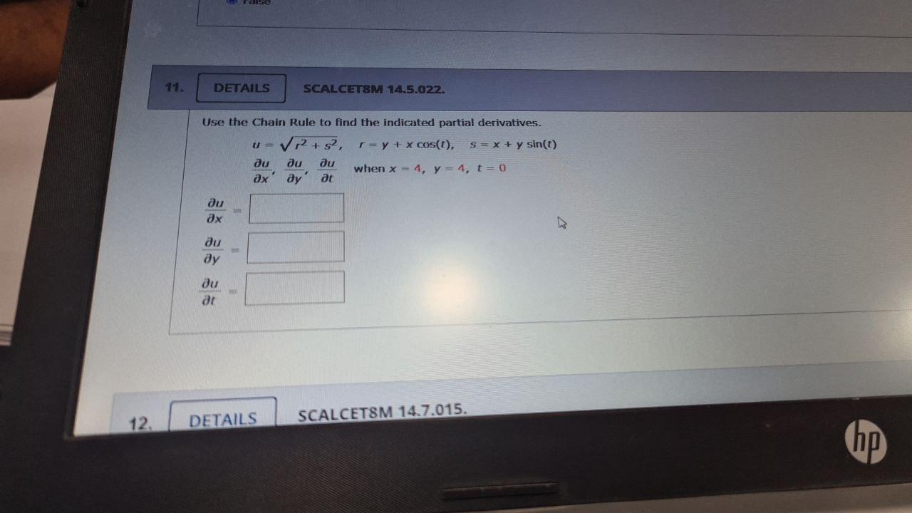 Solved 11 DETAILS SCALCET M 14 5 022 Use The Chain Rule To Chegg