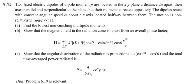 Solved 5 Two Fixed Electric Dipoles Of Dipole Moment P Are Chegg