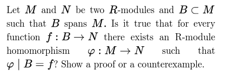 Solved Let M And N Be Two R Modules And B CM Such That B Chegg