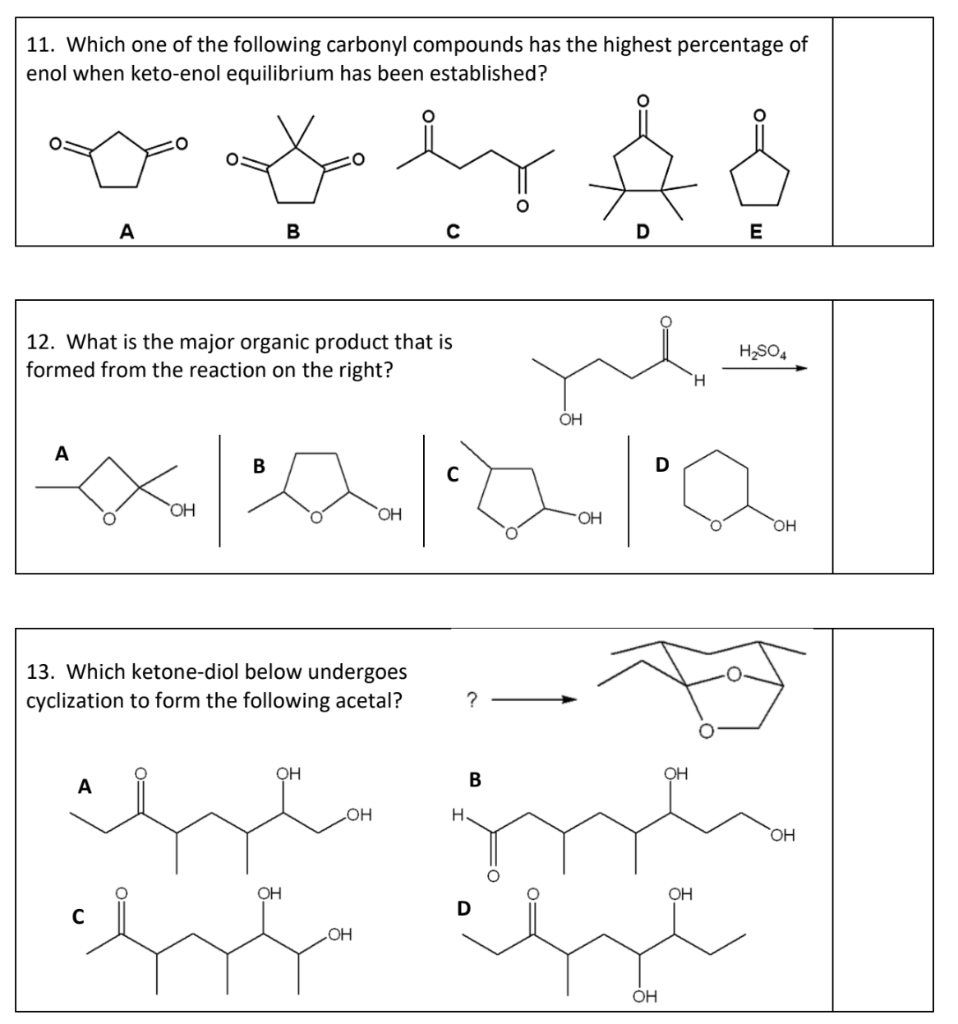 Solved 11 Which One Of The Following Carbonyl Compounds Has Chegg