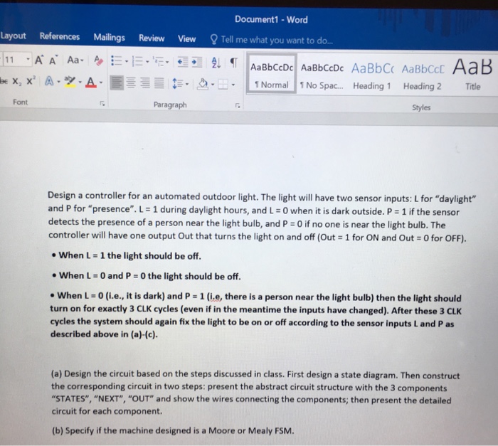 Solved Document1 Word Layout References Mailings Review View Chegg