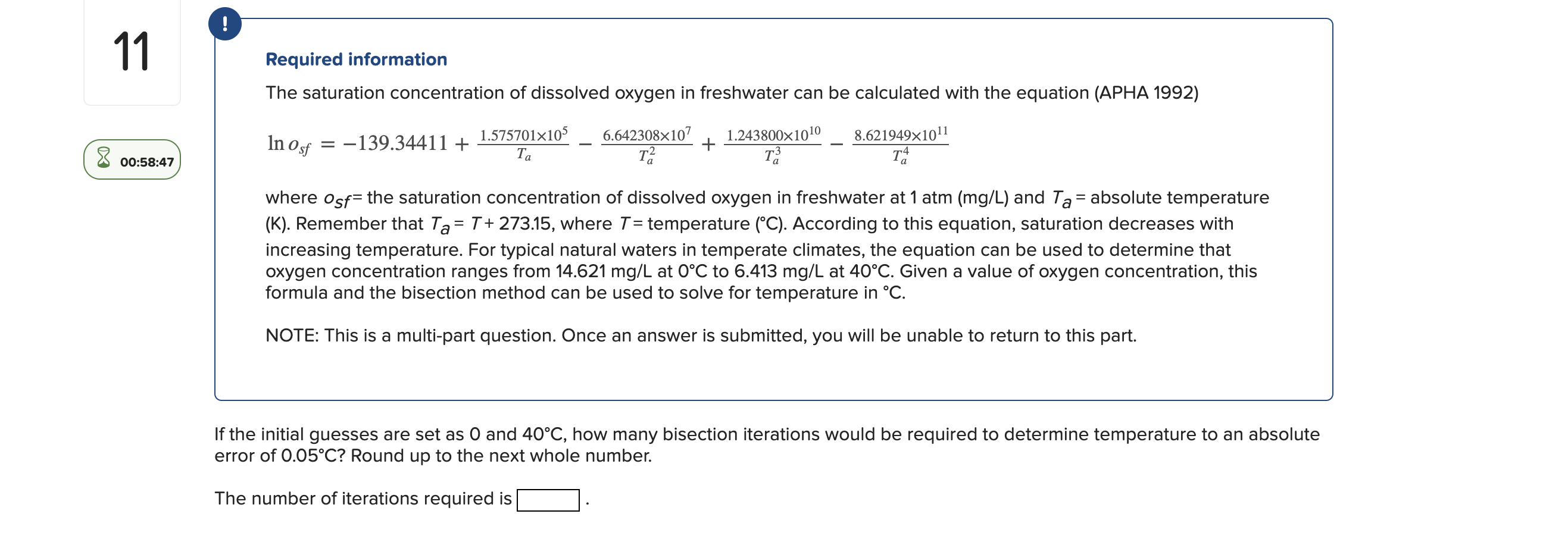 Solved Required Information The Saturation Chegg