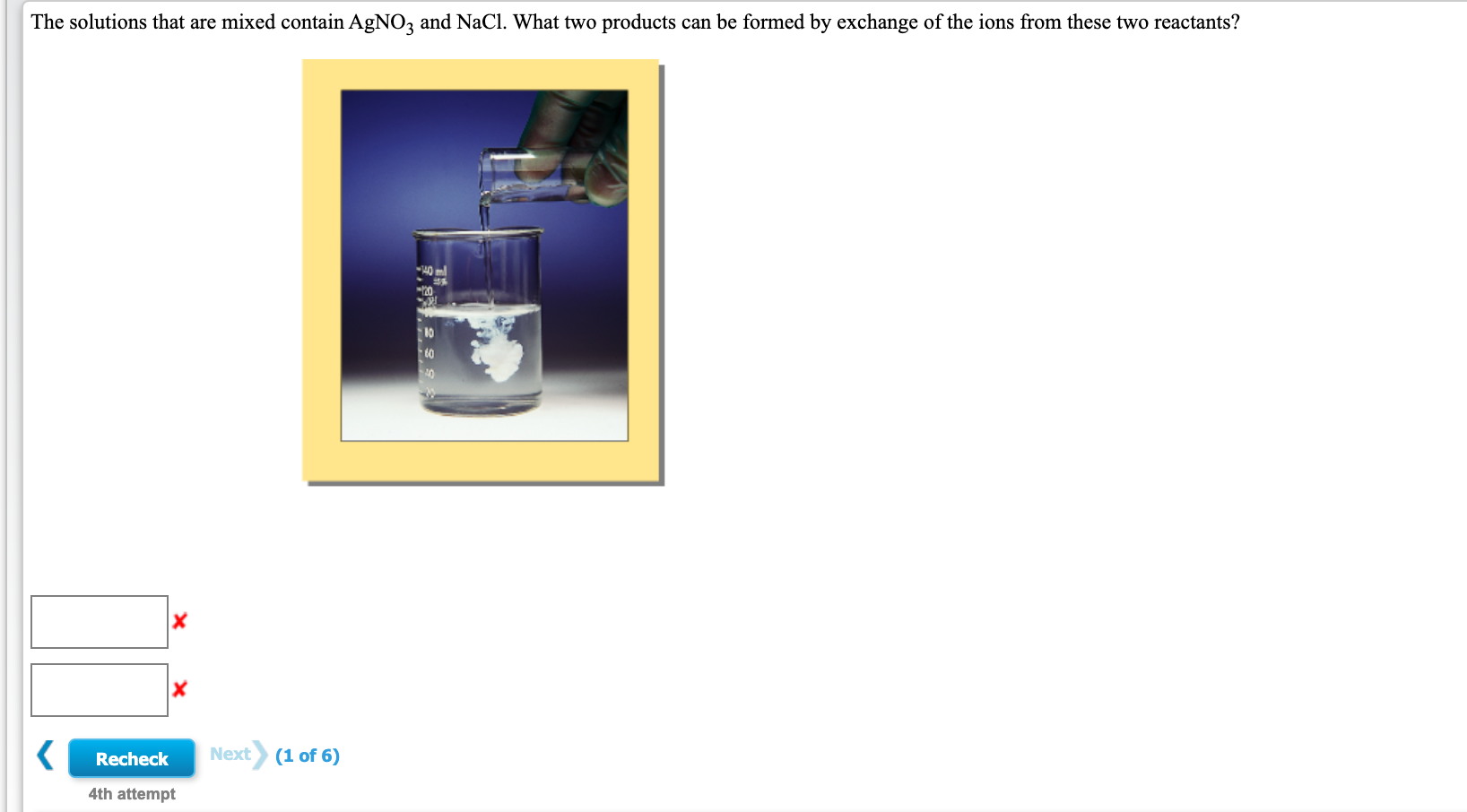 Solved The Solutions That Are Mixed Contain Agno And Nacl Chegg