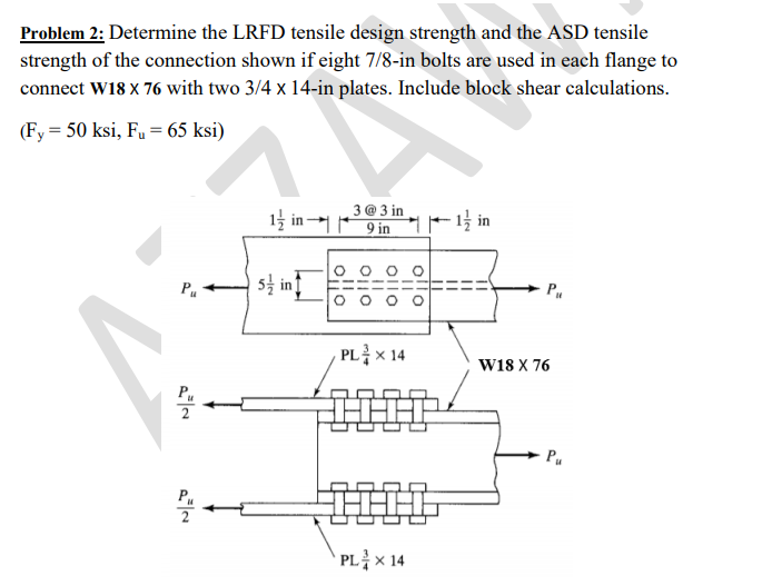 Solved Problem Determine The Lrfd Tensile Design Strength Chegg