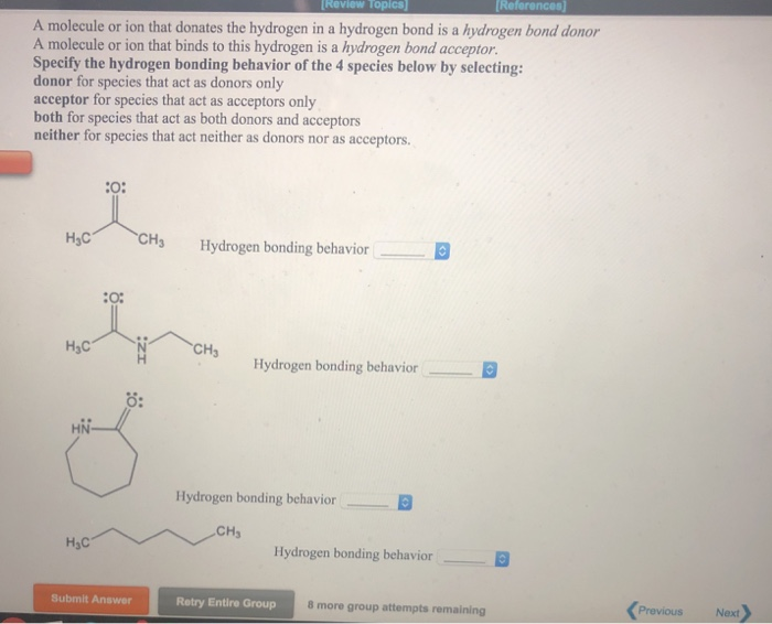 Solved A Molecule Or Ion That Donates The Hydrogen In A Chegg