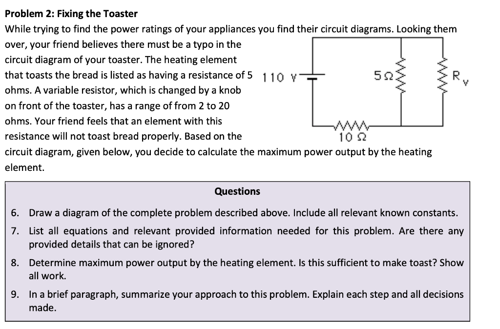 Consider The Diagram Below Illustrating A Model For A Toaste