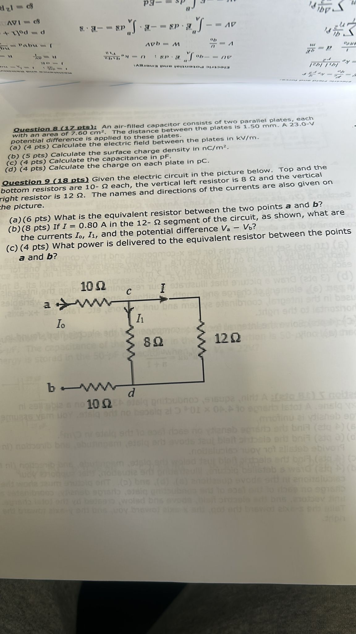 Solved Question Pts An Air Filled Capacitor Consists Chegg