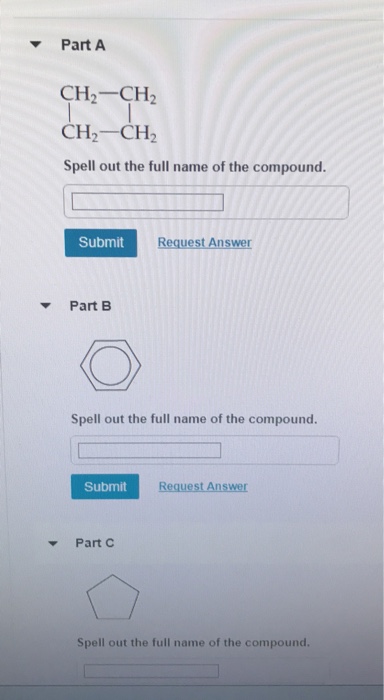 Solved Name The Following Hydrocarbons Chegg