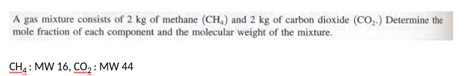 Solved A Gas Mixture Consists Of Kg Of Methane Ch And Chegg