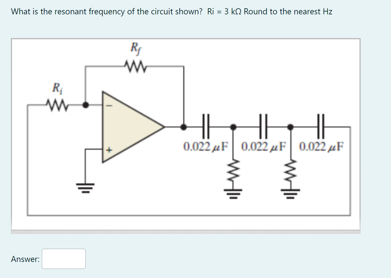 Solved What Is The Resonant Frequency Of The Circuit Shown Chegg