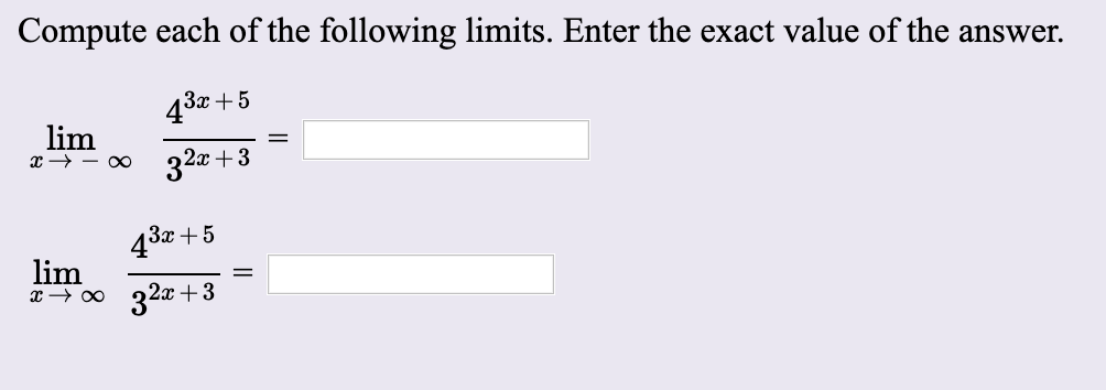 Solved Compute Each Of The Following Limits Enter The Exact Chegg