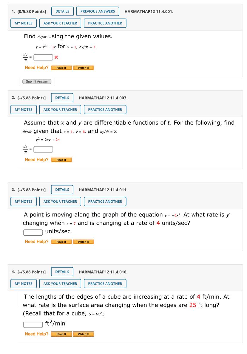 Solved Points Details Previous Answers Harmathap Chegg