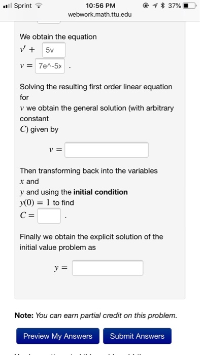 Solved Sprint Pm Webwork Math Ttu Edu Point Chegg